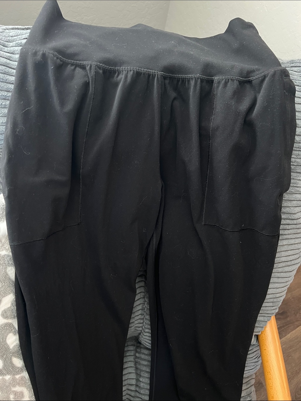 Athleta Black High-Waist Leggings with Front Pockets
